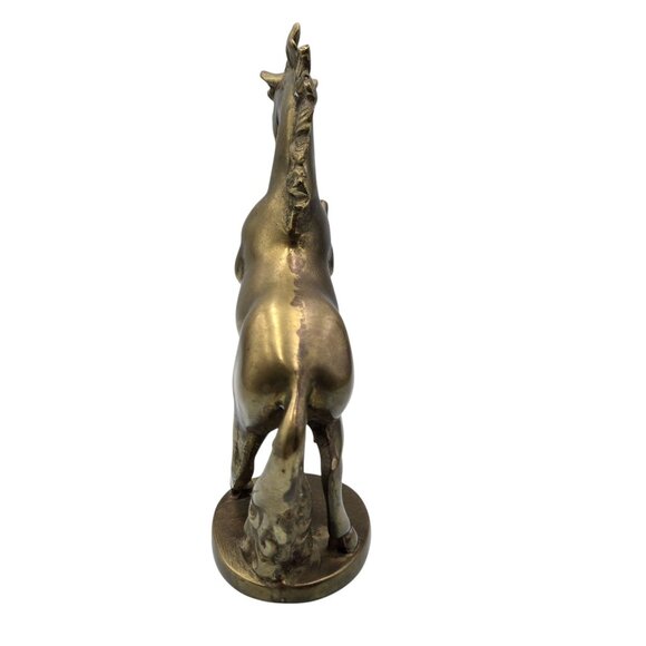 Vintage Brass Rearing Unicorn Figurine With Flowing Mane & Tail - Picture 5 of 16
